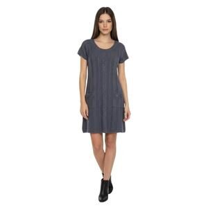 Red Camel Cableknit Gray Short Sleeve Sweater Dress M